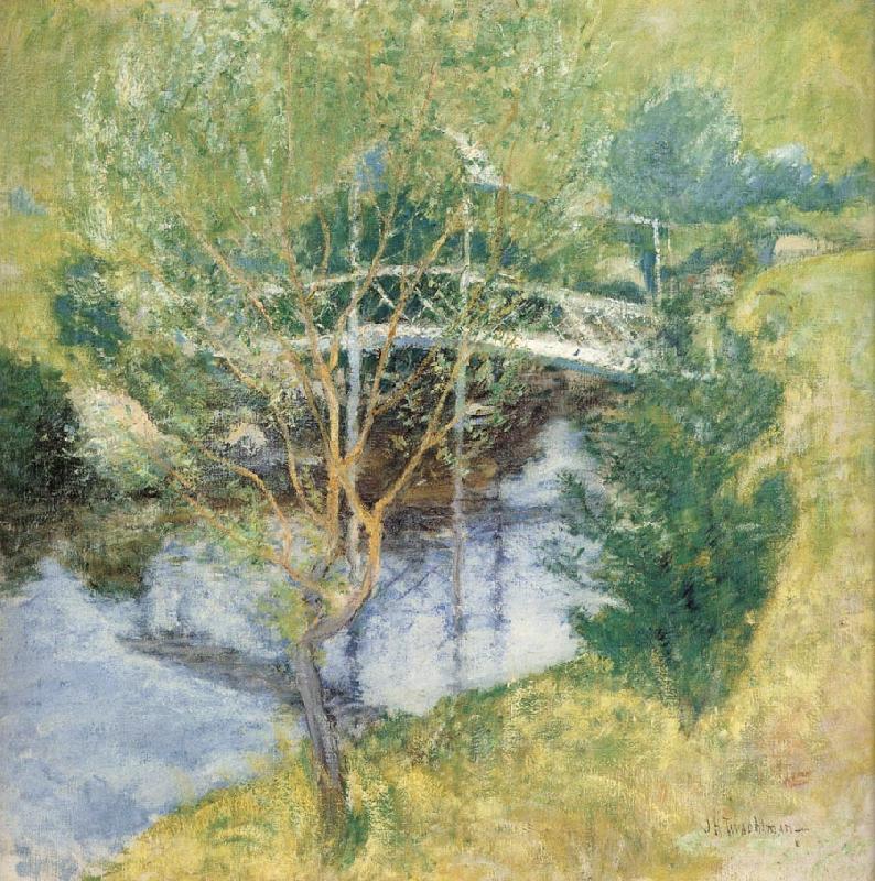 John Henry Twachtman The White Bridge Norge oil painting art